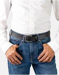Buckle - Halston. Australian Made Buffalo Leather Belt. 35mm width.