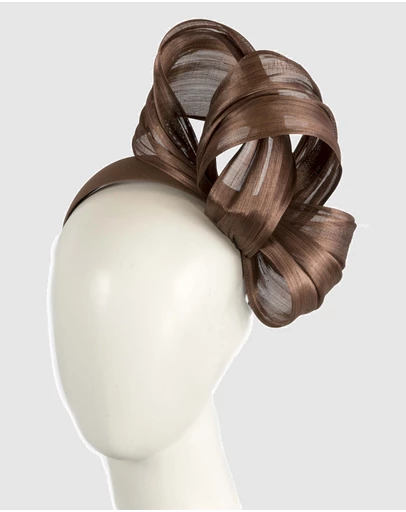 Fillies Collection - Bespoke Coffee Bow Racing Fascinator