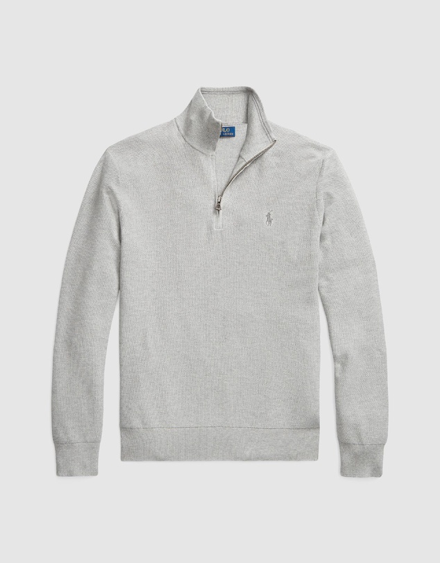 Polo Ralph Lauren - Mesh-Knit Cotton Quarter-Zip Sweater