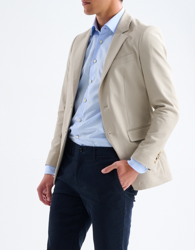 3 Wise Men - 3 Wise Men Huxton Cotton Blazer - Stone