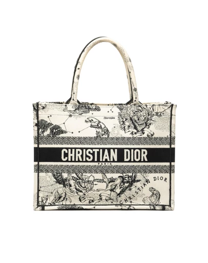 Pre-Loved by Azura Reborn - Pre-Loved Medium Canvas Embroidered Zodiac Toile De Jouy Book Tote