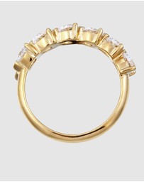 Elli Jewelry - Ring Crystal Heart 925 Sterling Silver Gold-Plated