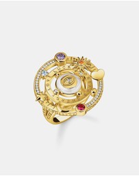THOMAS SABO - Gold Cosmic Cocktail Ring with Half-Ball and Stones