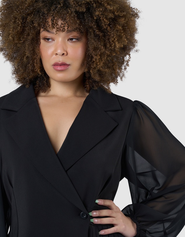 Pink Dusk by Curve Project - Feverish Nights Tuxedo Mini Dress