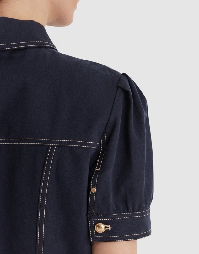 GUESS - Short Sleeve Coreline Contrast Stitch Trucker Jacket
