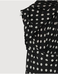 Revibe - Repaired BY JOHNNY. Dove Drape Polka Ankle Dress - AU 12