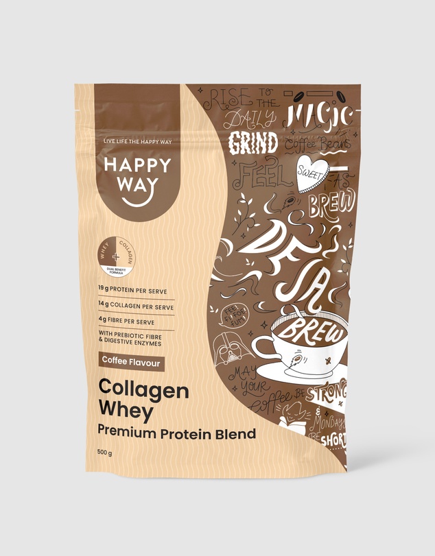 Happy Way - Coffee Collagen Whey Protein Powder