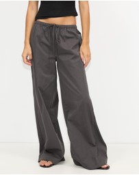 Dazie - Mist Drawstring Wide Leg Pants