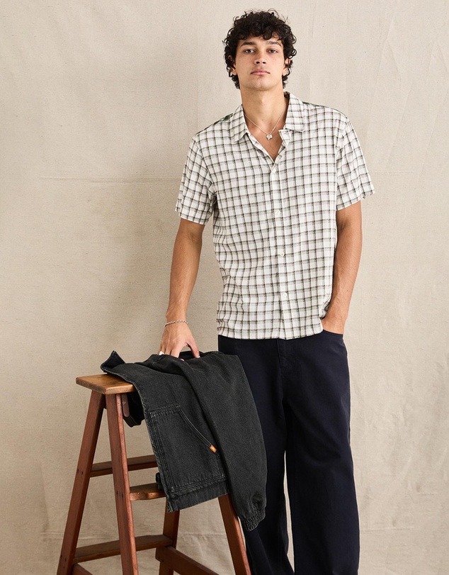 Rhythm - Koa Check Loose Fit SS Shirt