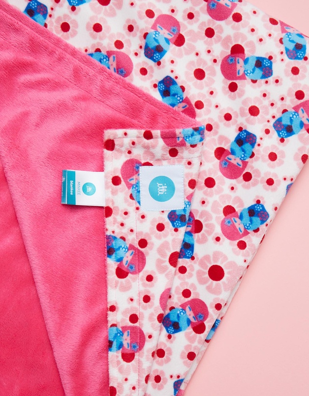 itti bitti - Travel Blanket - Hanako with Fuschia