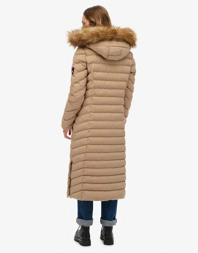 Superdry - Fuji Faux Fur Hooded Longline Slim Fit Jacket