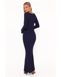 Petal & Pup - Desley Knit Long Sleeve Maxi Dress - Navy