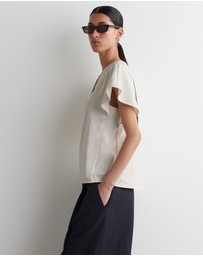 COS - Petal Sleeve Cotton Top