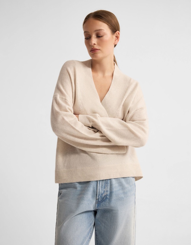 Oxford - Camille V-Neck Wool Blend Knit