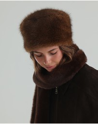 Morgan & Taylor - Elaina Faux Fur Cossack Hat in Brown