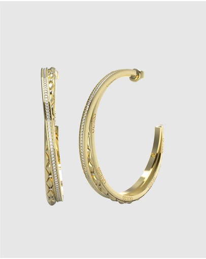 GUESS - Gold-Tone Stylish Guess Bangle Earrings