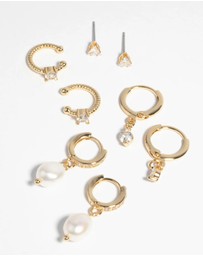 Lovisa - Gold Plated Freshwater Pearl Earring 4-Pack