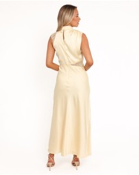 Petal & Pup - Anabelle Halter Neck Lace Maxi Dress - Butter Yellow