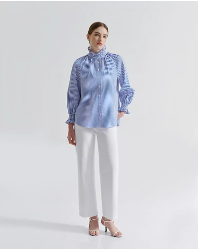 IDA+S - Lily Stripe Flounce Top