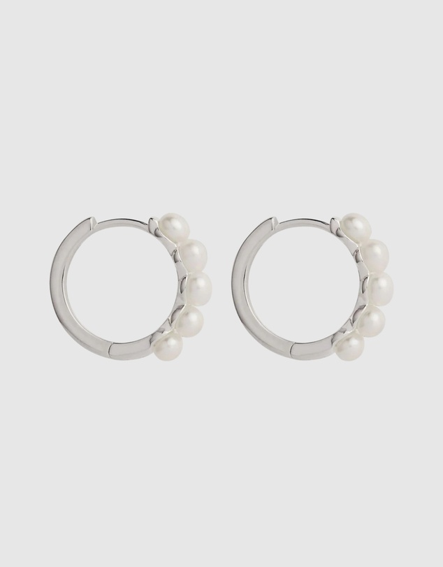 Najo - Mermaid Silver Pearl Earring
