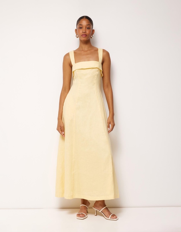 AERE - Florie Linen Midi Dress