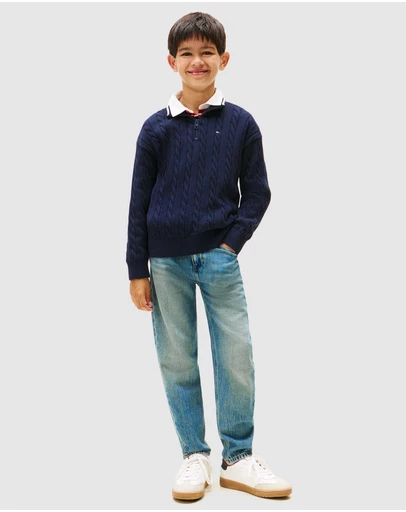 Tommy Hilfiger - Half-Zip Cable Knit Jumper - Teens