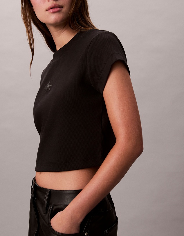 Calvin Klein Jeans - Monogram Logo Ribbed Baby Tee