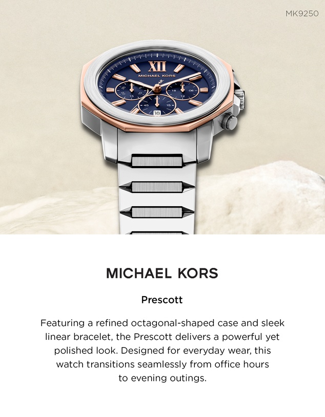 Michael Kors - Prescott Silver Tone Chronograph Watch