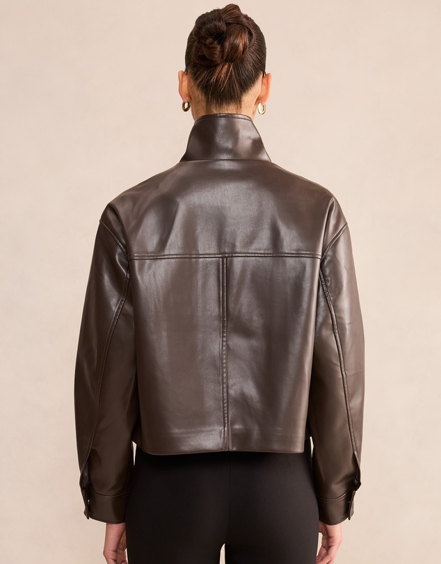 Forever New - Lainey Faux Leather Funnel Neck Jacket