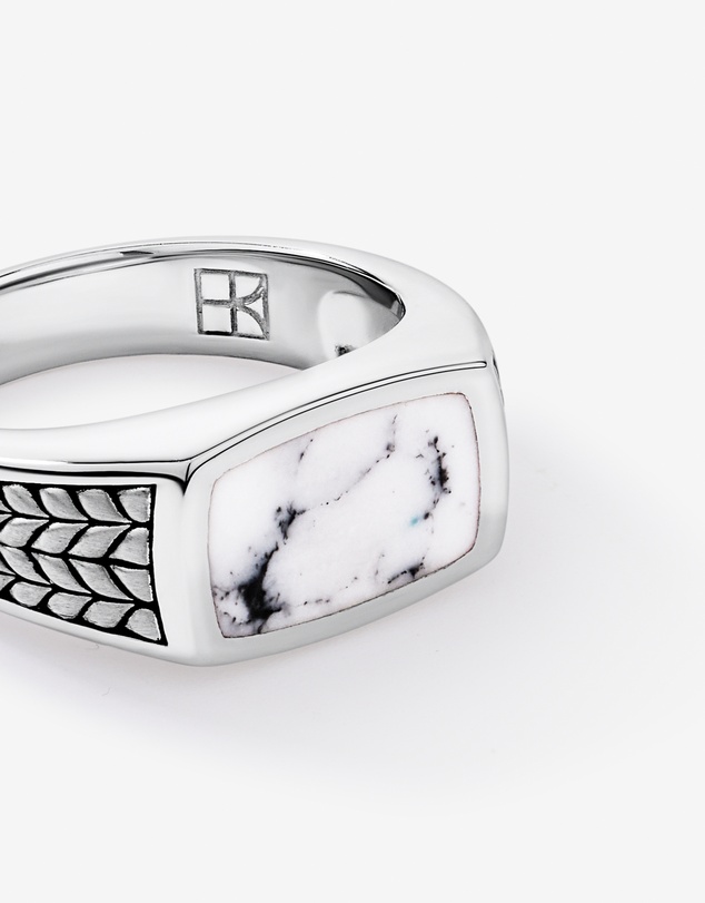 Michael Hill - Howlite Signet Ring in Sterling Silver