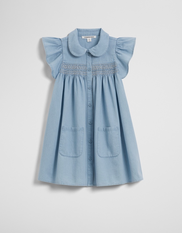 Country Road - Organically Grown Cotton Short Sleeve Chambray Dress