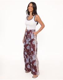 Petal & Pup - Aine Wide Leg Tailored Pant - Burgundy Floral