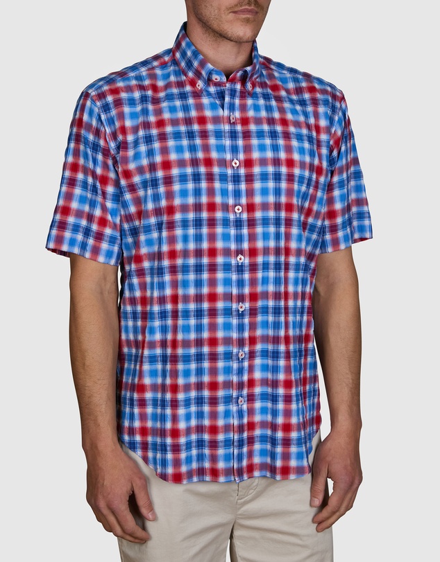 Abelard - Scarpe Seersucker Check Classic Fit Shirt