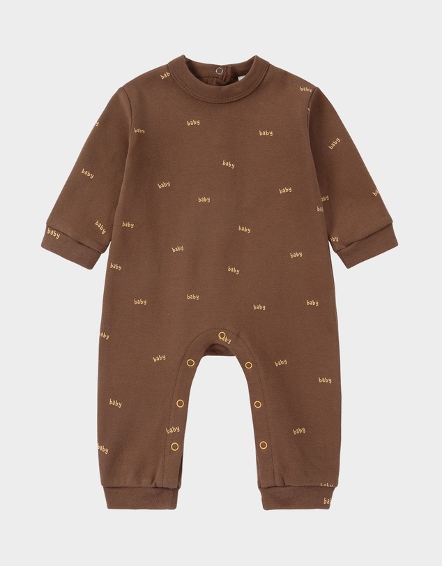 Susukoshi - Relaxed Fit Romper - Typo Baby. Caramel