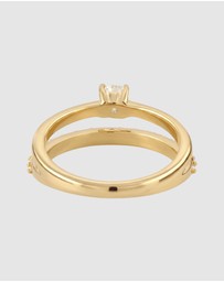 Elli Jewelry - Ring Crystal Wedding Cocktail 925 Sterling Silver Gold-Plated