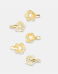 Morgan & Taylor - Floret Hair Clip Set in Gold
