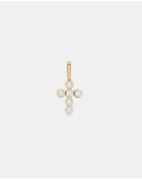 Ania Haie - Gold Gold Shell Pearl Cross Charm