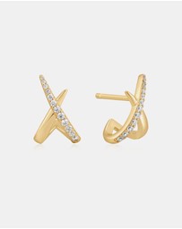 Ania Haie - Gold Kiss Polished Pave Studs