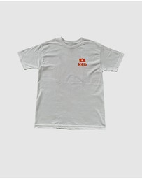 KFD - Kfd Boom Men Logo Cotton Tshirt Relaxed Fit Crew Neck White/Orange