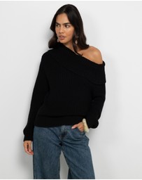 AERE - Leia Off Shoulder Knit Jumper