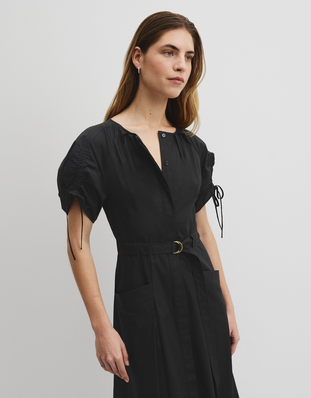 Country Road - Gathered Sleeve Midi Dress