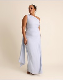 Six Stories - One Shoulder Neck Tie Chiffon Bridesmaid Dress