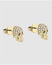 Philipp Plein - Philip Plein ENIGMA Ip Yellow Gold White Crystals Earrings