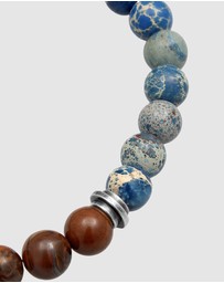 Kuzzoi - ICONIC EXCLUSIVE - Bracelet Agate Tiger's Eye Stone Bracelet in 925 Sterling Silver