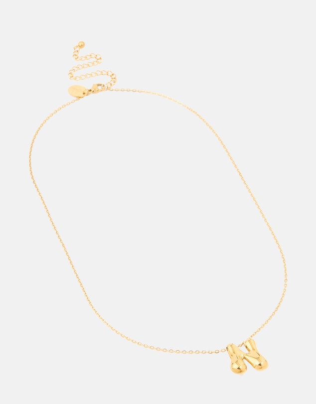 Lovisa - Waterproof Gold Plated Stainless Steel Large Bubble Letter N Necklace