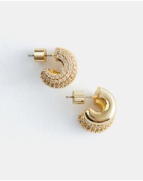 & Other Stories - Two-Part Crystal Hoop Earrings