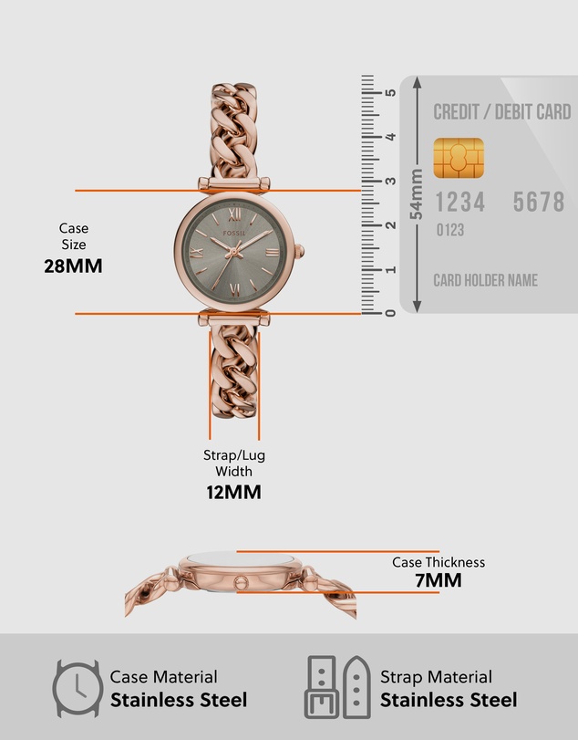 Fossil - Carlie Rose Gold Tone Analogue Watch