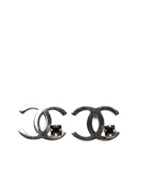 Pre-Loved by Azura Reborn - Pre-Loved Silver Plated CC Rhinestone Push Back Earrings