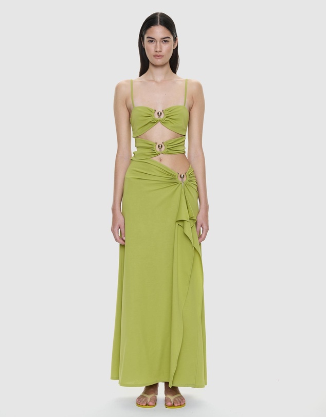 Christopher Esber - Orbit Ruched Disconnect Cascade Dress