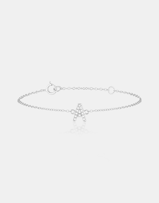 The Silver Collective - A-Z Letter Bracelet Silver - A